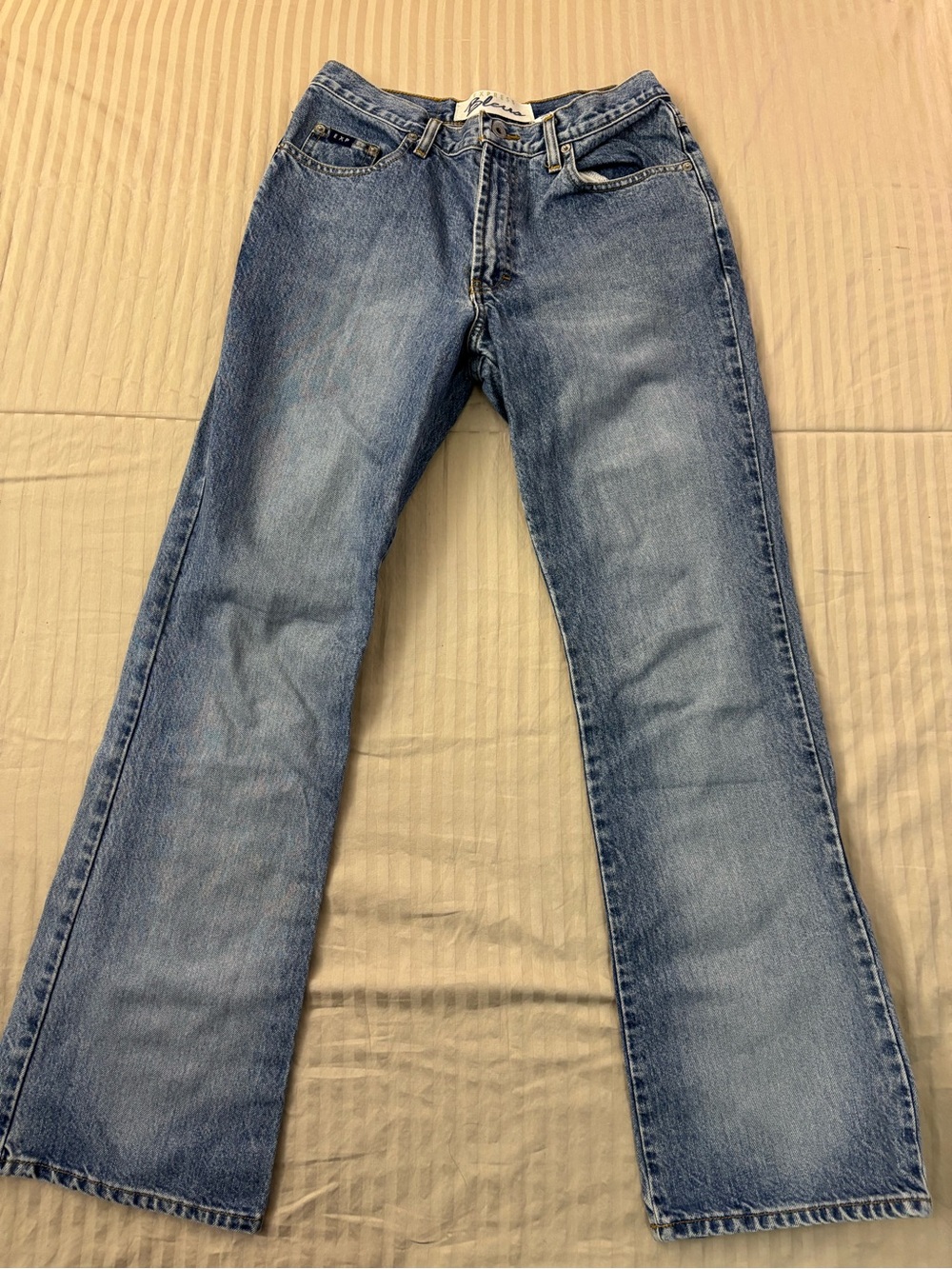 Vintage Express Blues Jeans Women 7/8R Flare 90s High Waisted Light Wash